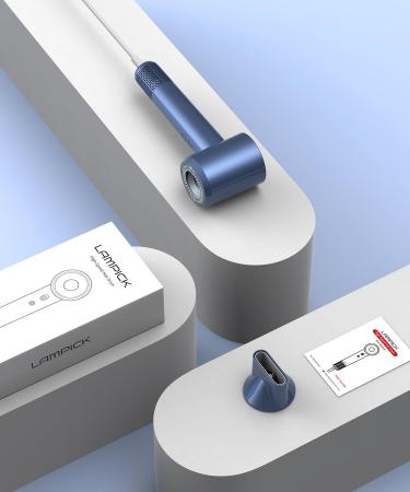 Professional Ionic Hair Dryer - High-Speed 110 000 RPM Blow Dryer for Fast Drying | Lightweight with Magnetic Nozzle - Perfect for Home & Travel | Blue Gray - Buy Online on GoSupps.com