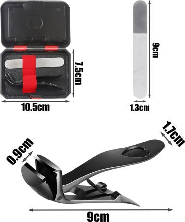 1 Black Nail Clippers and 1 Stainless Steel File with Storage Box Nail Clipper Manicure Set Toenail Clippers Nail Scissors Hand and Foot Care Tools - Buy Online on GoSupps.com