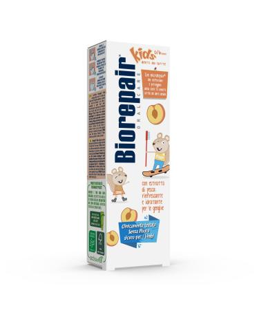 Biorepair toothpaste kids 0-6 years of peach toothpaste for children without fluoride taste peach anticaria for healthy gums format 50 ml peach 50 ml (1 Pack)