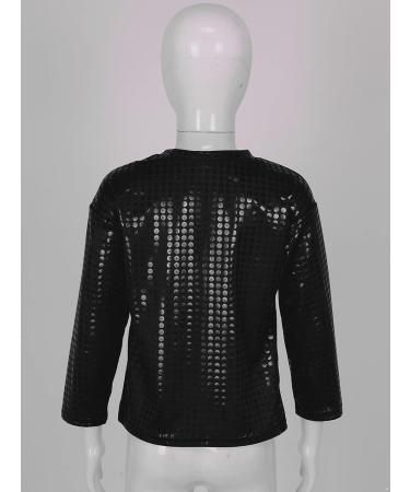 Jhaoyu Kids Shiny Sequins Long Sleeve Dance Top - Black, 9-10 Years - Buy Online on GoSupps.com