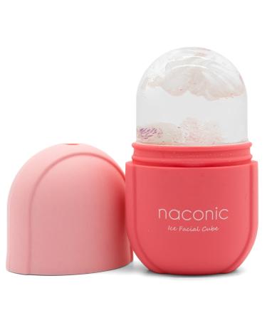fotoconic Naconic Ice Roller for Face and Eye  Ice Facial Cube  Ice Face Roller Skin Care Tools  Gua Sha Face Massage  Silicone Ice Mold for Face Beauty (Pink)