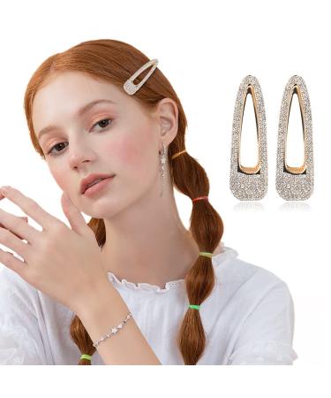 2PCS Big Silver Glitter Rhinestone Hair Clips for Women - Stylish Gold & Yellow Hair Accessories - Buy Online on GoSupps.com