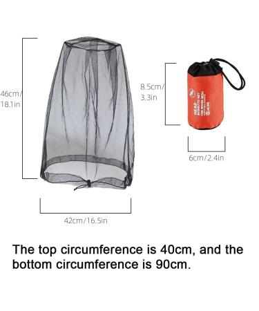 2 Pcs Midge Head Net with Storage Bag Face Net Mesh Nylon Mosquito Head Net for Outdoor Hiking Camping Climbing Fishing and Walking - Buy Online on GoSupps.com