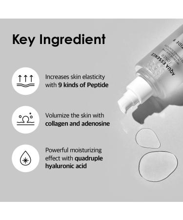 MEDI-PEEL Aqua Essence Peptide 9 Toner 8.45 fl oz | Anti-Aging Collagen Firming Toner - Korean Skincare for All Skin Types - Buy Online on GoSupps.com