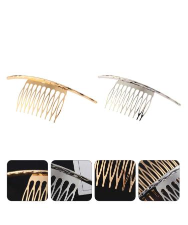 Lurrose 2Pcs French Twist Comb - Alloy Metal Hair Clips for Bridal Wedding - Elegant Women's Hair Accessories for International Shipping - Buy Online on GoSupps.com