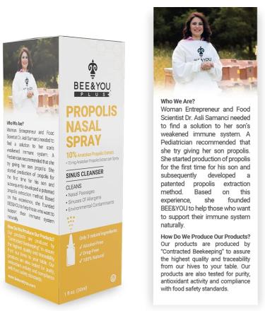 BEE and You Plus Natural Propolis Nasal Spray 1 Fl oz - Drug-Free Sinus and Allergy Relief | Alcohol-Free Medical Grade Propolis Nose Drops - Nasal Moisturizing Spray for Congestion - Pack of 1 - Buy Online on GoSupps.com