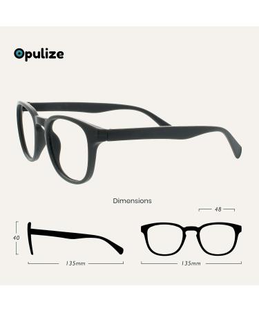 Opulize Pop Round Reading Glasses | Grey Matt Frame | Spring Hinges | Scratch Resistant | Unisex | +2.00 Magnification - Buy Online on GoSupps.com