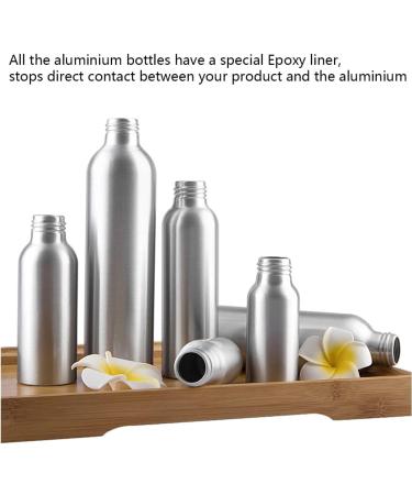 Zeoabsy 250ml Round Silver Aluminum Bottles - 4 Pack with Screw Lids for Cosmetics Essences Oils - Travel & Hotel Use - Buy Online on GoSupps.com