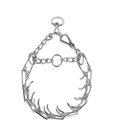 Acrylicc Dog Prong Collar Chrome Dog Pinch Collar with Quick Release Snaps for Small Medium and Large Dogs (Large 3.5mm 21.6" 16-20" Neck Silver) Large 3.5mm 21.6-Inch 16-20" Neck