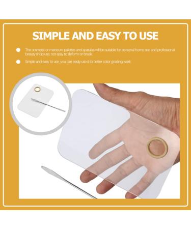 Lurrose 2 Sets Beauty Palette Kit - Makeup Plate & Nail Color Mixing Tool - Acrylic Spatula for Makeup Artists & Manicurists | International Shipping Available - Buy Online on GoSupps.com