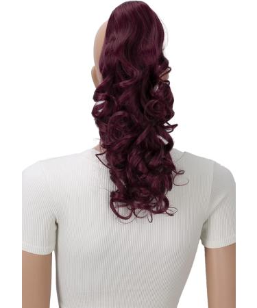 CAISHA 2 IN 1 Ponytail 12" Or 14" Hairpiece Clip On Extension Voluminous Wavy Burgundy Red H17-2 burgundy red #burg H17-2 - Buy Online on GoSupps.com