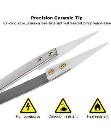 Bumdenuu 1Set Non- Ceramic Tweezers Anti-Magnetic Pointed and Curved Tips Tweezers Set - Buy Online on GoSupps.com