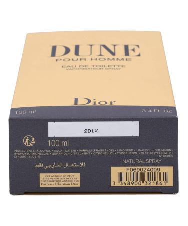 Dune By Christian Dior For Men. Eau De Toilette Spray 3.4 Oz Oriental 3.4 Fl Oz (Pack of 1) - Buy Online on GoSupps.com