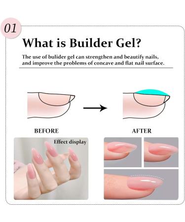 Pink Builder Gel for Nails - Builder Nail Gel UV/LED Nail Base - Solid Builder Gel for Nails Strengthener Nails Extension Nails Art - Hard Gel Use with Nail Forms DIY Nail Home - Buy Online on GoSupps.com