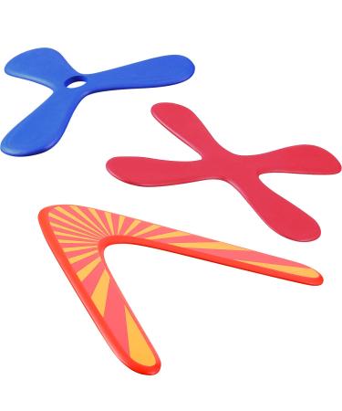 Tatuo Set of 3 Returning Boomerang, Wood Boomerangs and Soft Boomerang for Athletes, for Sports Game Toy to Beginners, Young Throwers (Suit for Child Over 12 and Playing with Parent's Supervision)
