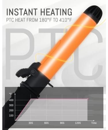 AmoVee 1.25 Inch Rotating Curling Iron - Auto Ceramic Adjustable Temps Dual Voltage | Perfect Valentine's Day Gift for Her - Buy Online on GoSupps.com