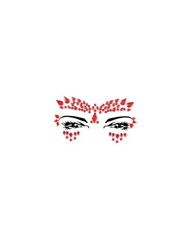 Red Face Gems Glitter Jewel Tattoo Sticker for Festival Rave Party - 36 Pack - Buy Online on GoSupps.com