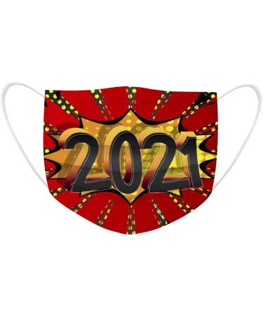 50PCS Disposable Face_Masks 2021 Happy New Year Face_Mask Printed Facial Decorations 3-Layer Safety Face_Masks Unisex Adult Outdoor Face Madks Maks Covering - Buy Online on GoSupps.com