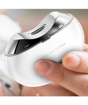 Fingernail Trimmer Electric | Safety Fingernail Nail Clipper Nail Scraps Storage Clipper Rechargeable LCD Digital Display Clipper Light & 3 Speeds for Children Seniors White - Buy Online on GoSupps.com
