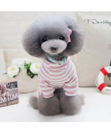 Zunea Striped Cotton Pajamas for Small Dogs - Cozy Autumn Sweatshirts & Outfits in Pink Size M  - Buy Online on GoSupps.com