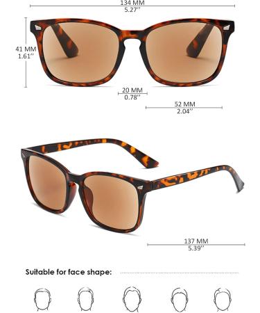 Koosufa Fashion Sunglasses & Reading Glasses for Men - UV Protection Anti-Blue Light Outdoor Reading - Available in Multiple Strengths (1.0 - 4.0) - Stylish Leopard Brown - Buy Online on GoSupps.com