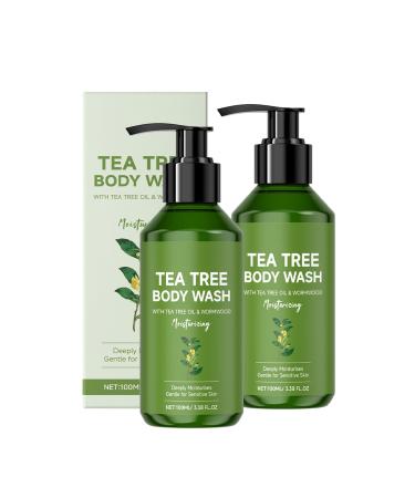 QPJUVC Tea tree shower gel for men and women - Natural shower gel with tea tree oil for dry skin combats body odor and perspiration - Gentle cleansing refreshes the skin