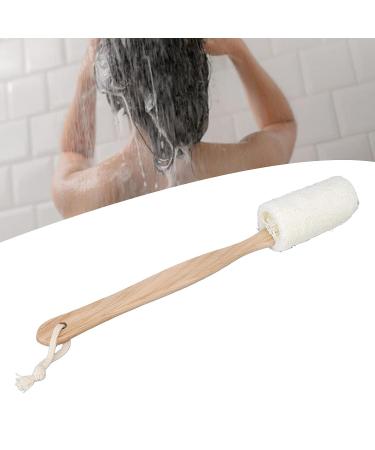 Exfoliating Loofah Bath Brush with Wooden Handle - Shower and Body Scrubber for Men and Women - Buy Online on GoSupps.com