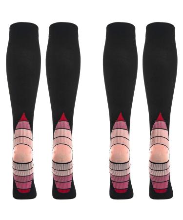 Weekend Peninsula 2 pair of compression stockings Knee socks Socks for women and men sports running flight travel travel pregnancy medical compression socks L-XL pink