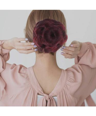 Curly Combs Hair Extensions & Wig Rolls - Stretch Chignon Updo Hair Bands for Women | Elegant Wine Design - Buy Online on GoSupps.com