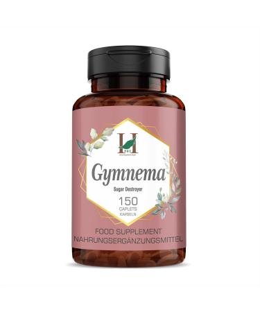 H&C Gymnema Caplets/Tablets (Gymnema Sylvestre) - 750mg 150 Caplets | for Healthy Blood Sugar Levels | Metabolic Wellness 150 Count (Pack of 1)