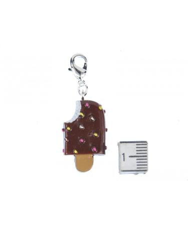 Handmade Miniblings Ice Cream Charm Zipper Pull - Brown Stemeis Fashion Jewelry | Silver-Plated Pendant for Bracelets - Buy Online on GoSupps.com
