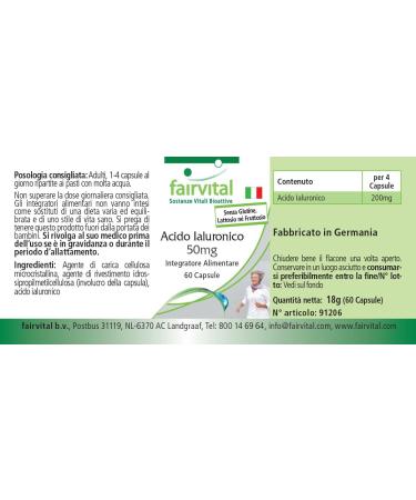  fairvital Fairvital | Hyaluronic Acid 50mg - 15 days - Vegan - 60 Capsules - Buy Online on GoSupps.com