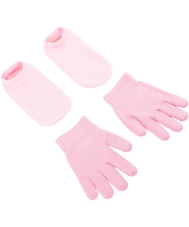 Moisturizing Gel Gloves Socks Set Soft Full Coverage Design for Dry Cracked Hands Feet with Cream Gift Choice for Men Women to Use (Pink) - Buy Online on GoSupps.com