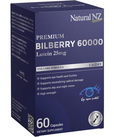 Natural NZ Bilberry 60000 Lutein 25mg 60 Capsules (1) - Buy Online on GoSupps.com