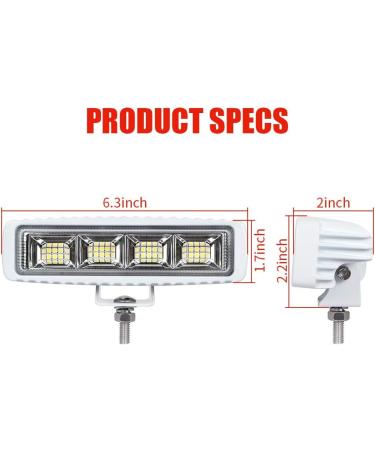 EXZEIT Waterproof LED Boat Lights 72W 2pc Marine Deck/Dock Lights 4000LMS 120Flood 6.3 Bar White Light | 12/24V - Buy Online on GoSupps.com