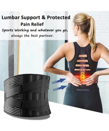 Back Brace for Lower Back Pain Relief - Breathable Support Belt with 6 Steel Stays & Adjustable Straps for Men & Women - Ideal for Daily Work - Buy Online on GoSupps.com