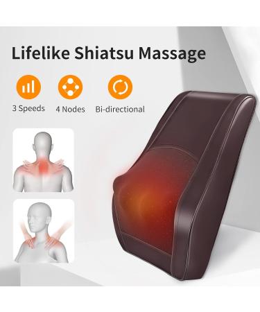 Omassa 3D Shiatsu Neck Massager with Heat - Muscle Pain Relief Device for Back Legs | Perfect Gift for Men & Women - R8 Brown - Buy Online on GoSupps.com