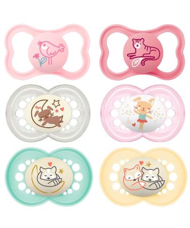 MAM Day & Night Pacifier Silicone 16+ Mix Girl 16-36 // incl. 3 sterilization transport boxes