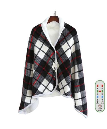 2 In1 Electric Heated Blanket Adjustable Timing Warm Shawl Flannel Throw Blanket Winter Warm Home USB Heating Blanket 140x80cm (Color : A Size : One Size) (A One Size)