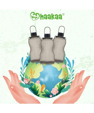 Haakaa Silicone Breast Milk Storage Bags Set with Cleaning Brush - SUVA Grey 9oz/260ml (2pcs) - Buy Online on GoSupps.com