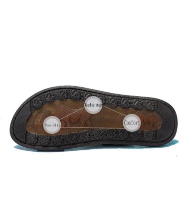 Orthopedic Toe Sandals for Men - Bunion Correction & Pain Relief - Breathable Leather Beach Slippers - Brown - Size 10.5 - Buy Online on GoSupps.com