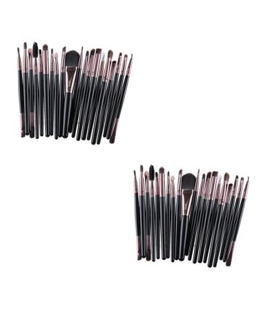 FRCOLOR 40 Pcs Makeup Tools Powder Brush Makeup Brush Foundation Brush Eyebrow Brush Cosmetic Accessories mediumx2pcs Blackx2pcs
