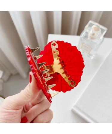 Poppy Flower Cellulose Acetate Hair Claw Clips for Women - Pack of 2 | Small Claw Clips - F10 - Buy Online on GoSupps.com