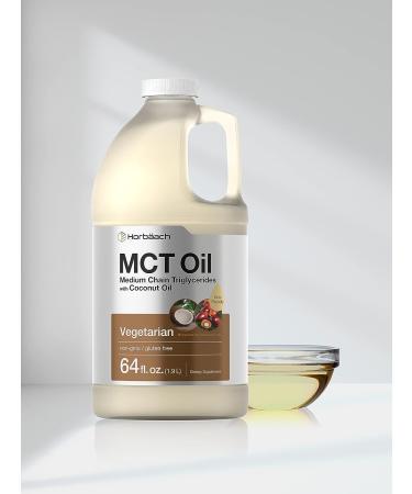MCT Oil 64 oz - 100% Pure Blend for Coffee, Tea, Juice & Liquids - Keto, Vegetarian, Non-GMO - Gluten Free - by Horbaach - Buy Online on GoSupps.com