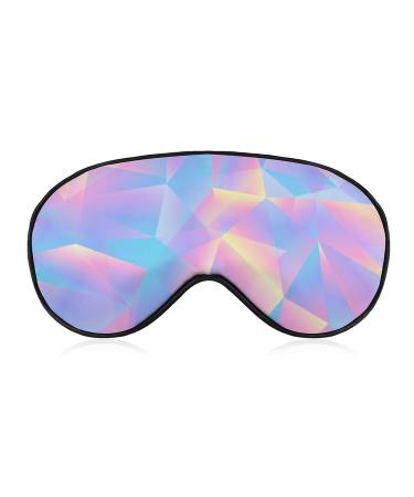 Retro 80s Style Triangular Pastel Sleep Mask Eye Cover for Sleeping Blindfold with Adjustable Strap Blocks Light Night Travel Nap for Men Women