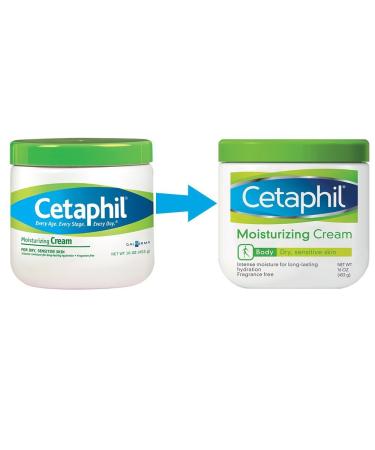 Cetaphil Moisturizing Cream for Dry/Sensitive Skin - 16 oz (Pack of 2) | Fragrance Free - Buy Online on GoSupps.com