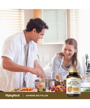 Piping Rock Bee Pollen with Royal Jelly and Propolis | 120 Caplets | Complex Supplement for Women and Men | Non-GMO Gluten Free - Buy Online on GoSupps.com