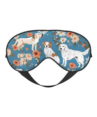 Sleep Mask Eye for Women Men Reusable Soft Blackout Eye Masks Covers for Night Better Sleep Travel Camping Road Trip Essentials Gifts for Him Her - Sweet Basset Hound Florals
