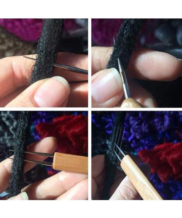 Luwigs Dreadlocks Crochet Hooks Set - Bamboo Handle Locs Crochet Needle Steel Hook for Hair Braids - 0.5mm & 0.75mm (2pcs) - Buy Online on GoSupps.com