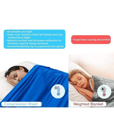KAWAAI Lycra Bed Sheet For Kids & Adults Sensory Compression Bed Sheet Reduced Pressure Cool And Comfortable Sleeping Bedding (Color : Blue Size : Toddler size 69x132cm) - Buy Online on GoSupps.com